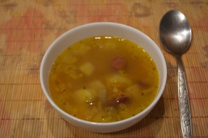 Гороховый суп с охотничими колбасками - фото шаг 7