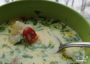 Сырный суп с колбасой - фото шаг 9