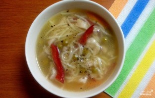 Куриный суп на овощном бульоне - фото шаг 6