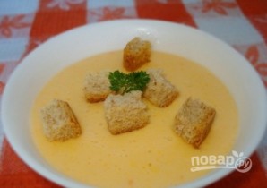 Сырный суп-пюре с гренками - фото шаг 7