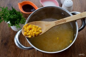 Быстрый куриный суп с кукурузой и имбирем - фото шаг 4