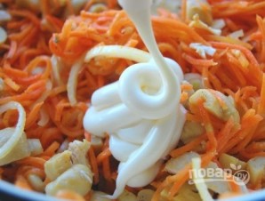 Салат с корейской морковью и грибами - фото шаг 3