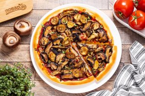 Постная пицца с грибами - фото шаг 18