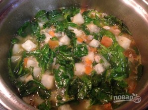 Суп с фасолью и шпинатом - фото шаг 10