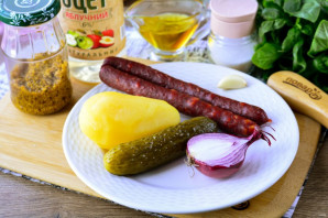 Баварский салат с охотничьими колбасками - фото шаг 1