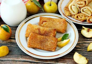 Блины с яблоками - фото шаг 14