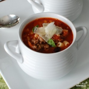 Густой итальянский томатный суп с макаронами и фаршем - фото шаг 15