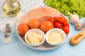 Салат "Цезарь" с майонезом - фото шаг 1