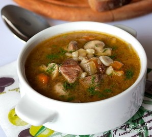 Суп с грибами и мясом - фото шаг 9