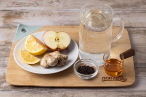 Чай с имбирем, лимоном и яблоками - фото шаг 1