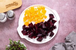 Салат из вареной свеклы с цитрусовой заправкой - фото шаг 4