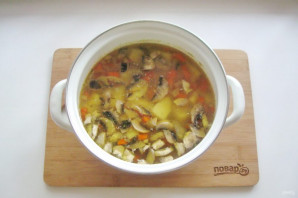 Постный суп с фасолью и грибами - фото шаг 9