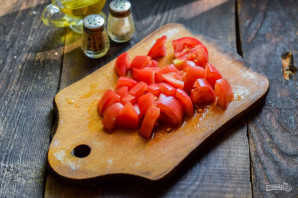 Хрустящие баклажаны с помидорами и кинзой - фото шаг 4