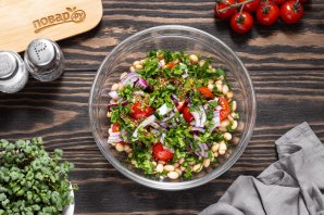 Постный салат с фасолью - фото шаг 8