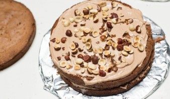 Шоколадно-ореховый тортик - фото шаг 6