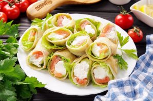 Блины с красной рыбой - фото шаг 16