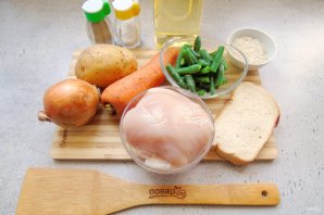 Суп с фрикадельками и стручковой фасолью - фото шаг 1