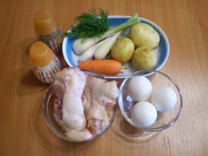 Яичный суп с курицей - фото шаг 1
