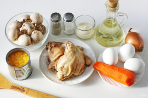 Салат "Каприз" с курицей и грибами - фото шаг 1