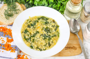 Суп с чечевицей и шпинатом - фото шаг 8