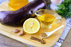Баклажаны в медово-лимонной карамели - фото шаг 1