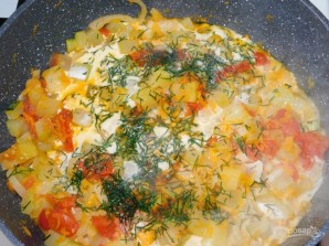 Гарнир из кабачков с овощами в сливках - фото шаг 4