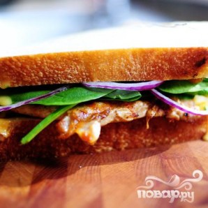 Горячие бутерброды с курицей и абрикосовым соусом - фото шаг 13