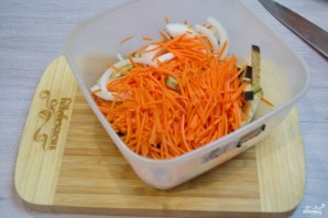 Синенькие с морковкой - фото шаг 2