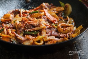 Кальмары по-корейски с овощами - фото шаг 7