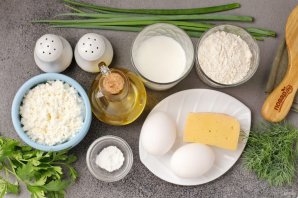 Творожные лепёшки с сыром и зеленью - фото шаг 1