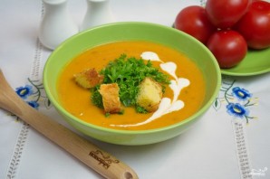 Сливочный томатный суп с базиликом  - фото шаг 10