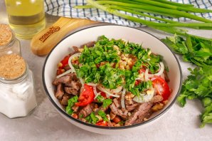 Салат с красной фасолью и говядиной - фото шаг 6