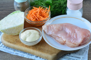 Салат с мясом и свежей капустой - фото шаг 1