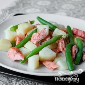 Салат из форели с картофелем и зеленой фасолью - фото шаг 5