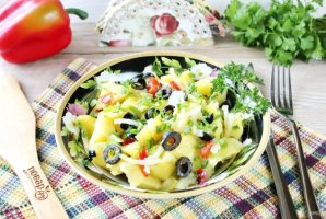 Картофельный салат с маслинами - фото шаг 7
