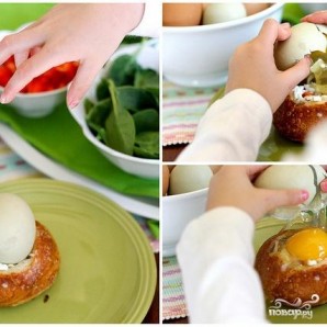 Булочки на завтрак с яйцом и начинкой - фото шаг 3
