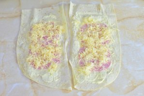 Лаваш с ветчиной и сыром - фото шаг 4