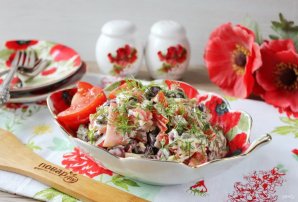 Салат с красной фасолью, помидорами и сыром - фото шаг 8