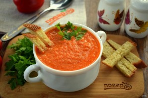 Томатный суп с чесночными гренками - фото шаг 5