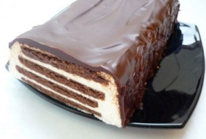 Творожный торт с печеньем без выпечки - фото шаг 8