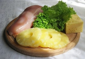 Салат с курицей, сыром и ананасом - фото шаг 1