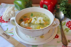 Овощной суп с цветной капустой и сельдереем - фото шаг 12