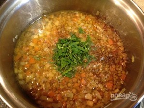 Чечевичный суп с беконом - фото шаг 7