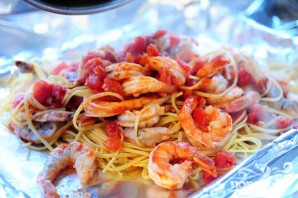 Креветки со спагетти - фото шаг 9