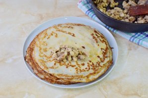 Блинчики с курицей и сыром - фото шаг 13