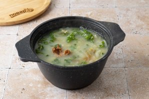 Суп с кейлом и полентой - фото шаг 5