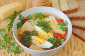 Овощной суп с яйцом и сыром - фото шаг 7