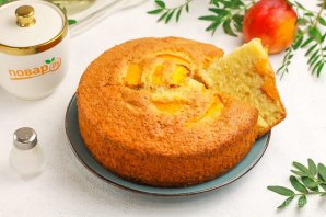 Творожный пирог с персиками - фото шаг 8
