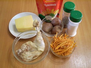 Слоеный салат с корейской морковью и курицей - фото шаг 1