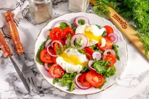 Салат с рукколой и яйцом пашот - фото шаг 8